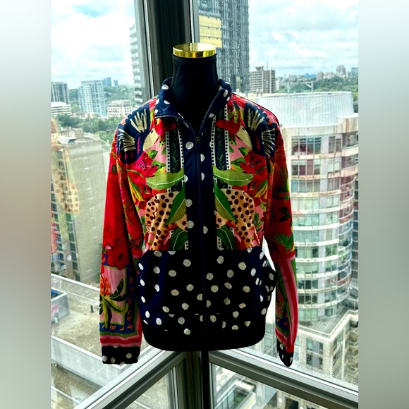 🆕 FARM Rio 🧿 NWT Jacqueta "Divertidamente Azul" - Women's Training Jacket Sz S - Picture 3 of 16